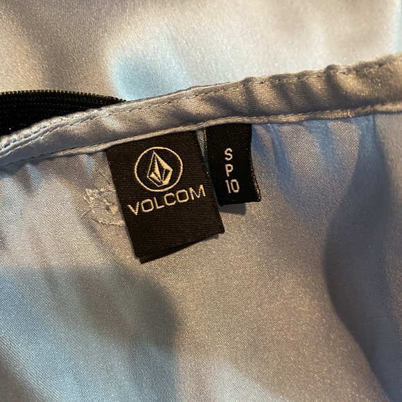 Volcom | Size S | Satin Blue Halter Midi Dress - Picture 3 of 3